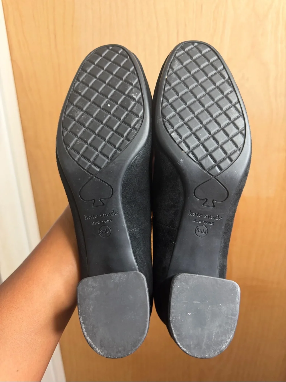 Kate Spade New York Black Suede 2” Block Heel Pumps Size: 8.5